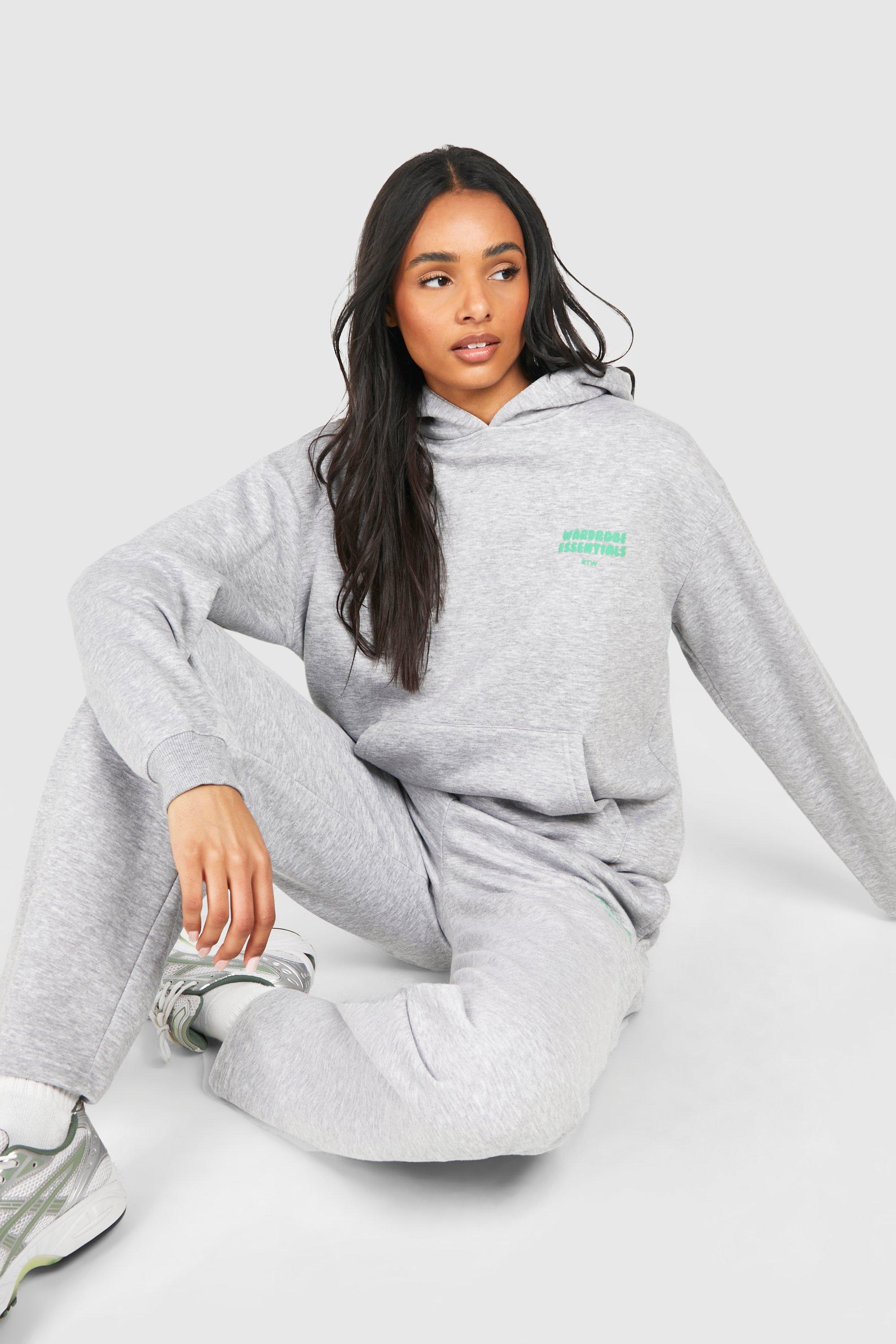 Womens Tall Warddressing Gown Bubble Print Hoody & Straight Leg Tracksuit - Grey - 18, Grey